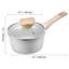 Casserole de 1,5 pte, casserole antiadhésive avec couvercle en verre trempé, casserole de cuisson polyvalente avec poignée détachable, petite casserole de cuisine avec revêtement, compatible avec l'induction, blanc