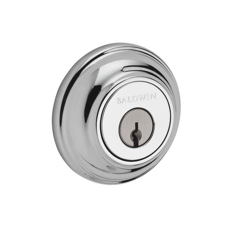 Traditional Round Double Cylinder Deadbolt, Polished Chrome, Keyed Alike, Yes