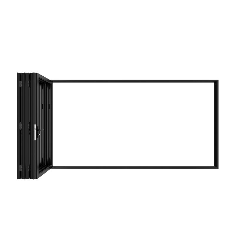 Porte de patio pliante à 5 panneaux en aluminium KaMic VersaFold, Côté droit / vers l'extérieur, Noir, L 144 po x H 80 po