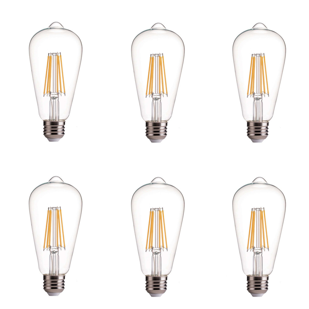 75 Watt Equivalent ST19 E26/Medium (Standard) Dimmable 3000K LED Bulb (Set of 6) Artiva USA
