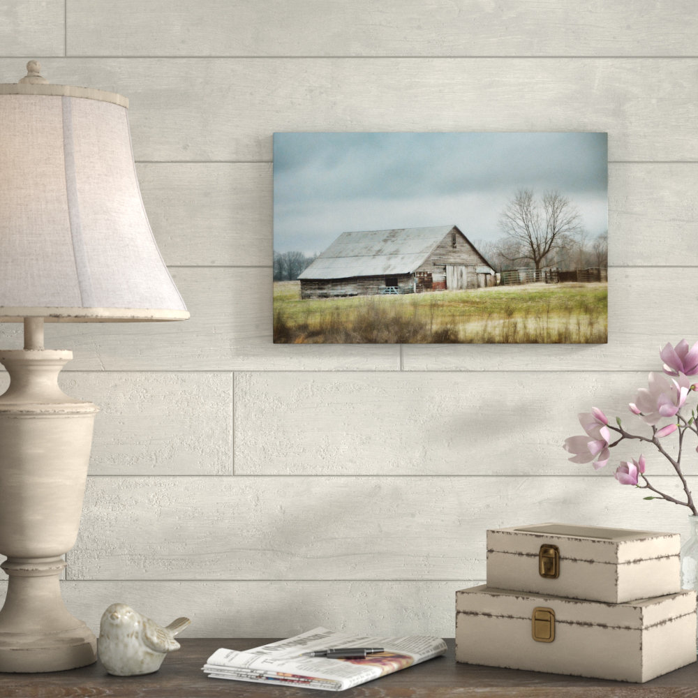 'An Old Gray Barn' Photographic Print on Wrapped Canvas Gracie Oaks 