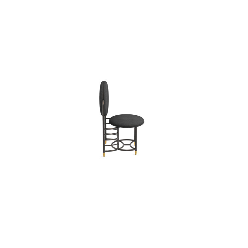 Frank Lloyd Wright Racine Signature Guest Chair, Ink 100% Polyester, Obsidian