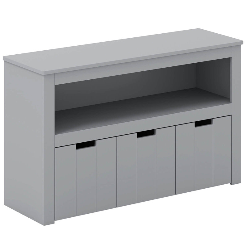 Armoire de rangement Commode 3 tiroirs avec roulettes, Gris