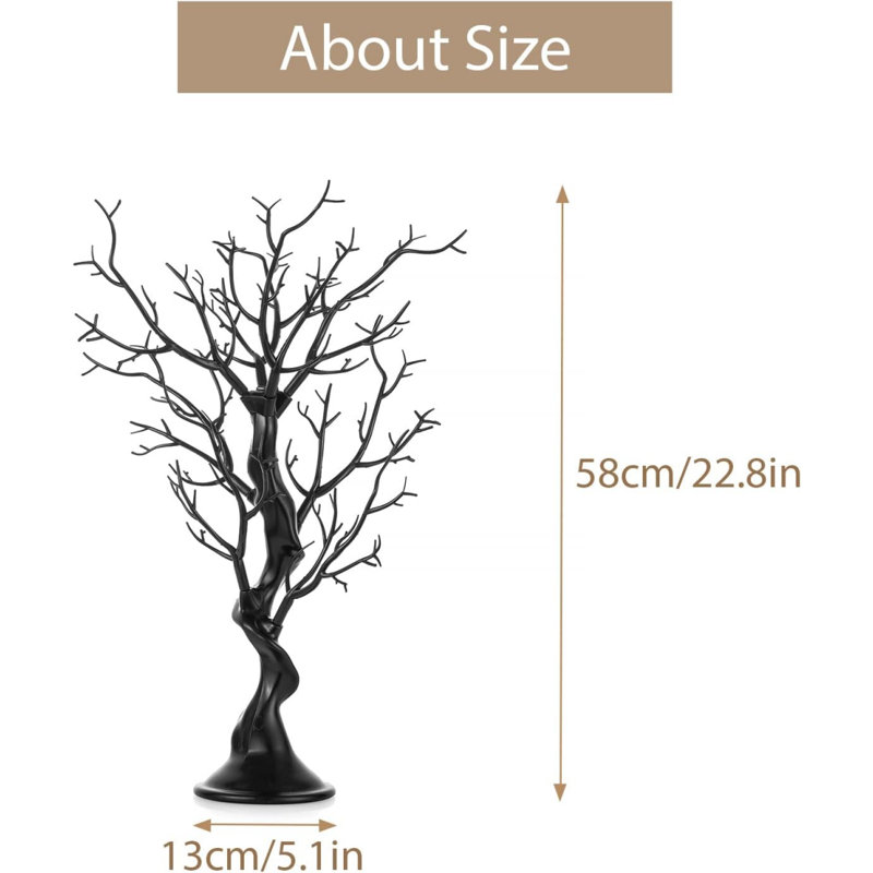 Small Artificial Tree For Table Centerpiece Black Fake Trees 1.9FT Faux Tree