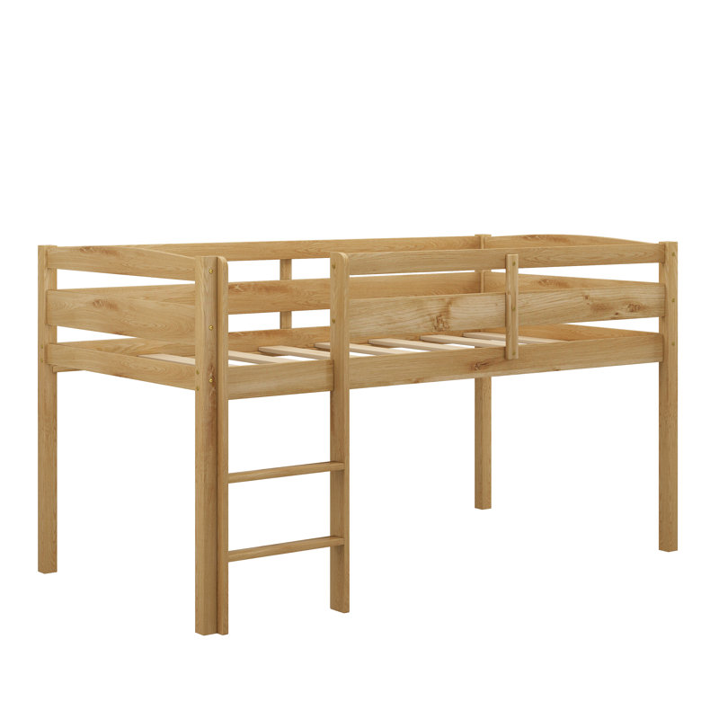 Ermanna Kids Twin Loft Bed, Walnut