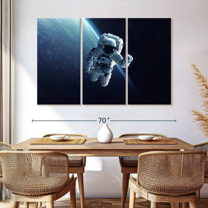 Oberle Astronaut Floating In Space, 42" H x 65" W