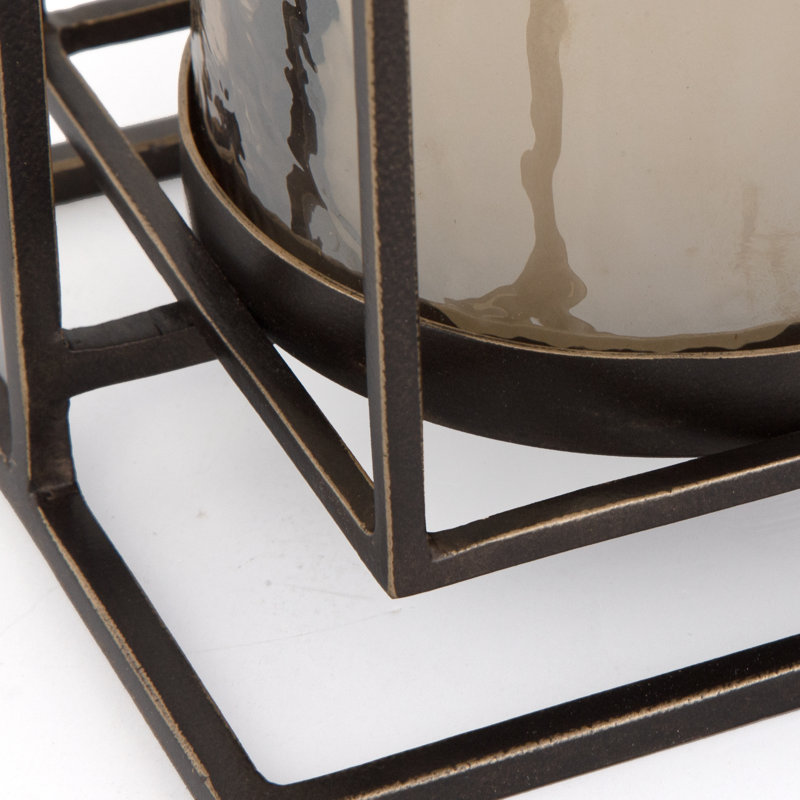 18.5'' H Iron Tabletop Lantern with Candle Included