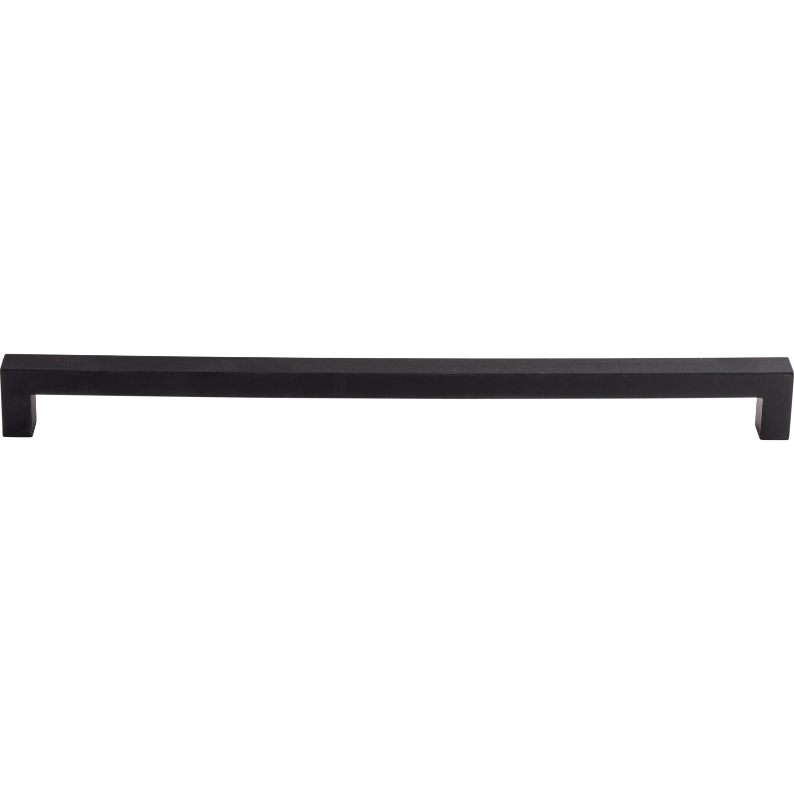 Square Bar Cabinet Pull, 12" Center to Center, Flat Black