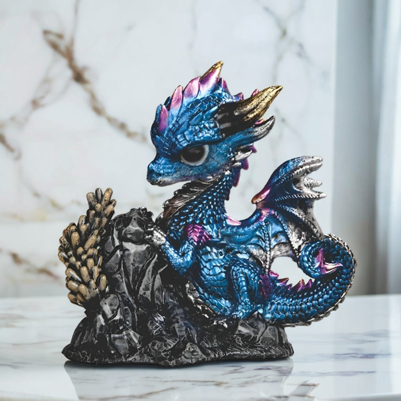 4.75"H Dragon in Bushes Figurine
