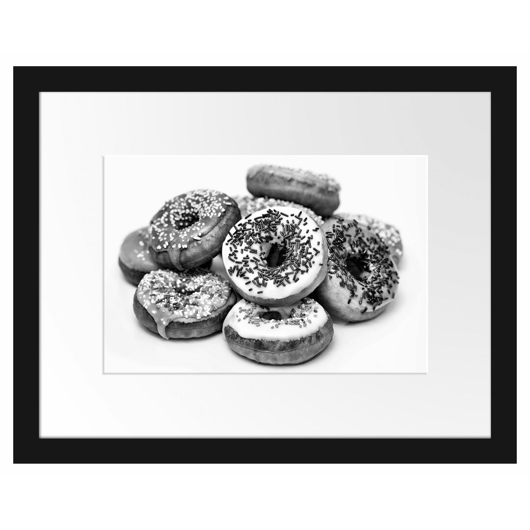 Gerahmtes Poster Donut Kuchen Liebesperlen