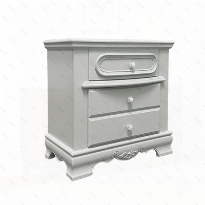 Grey 3-Drawer Nightstand