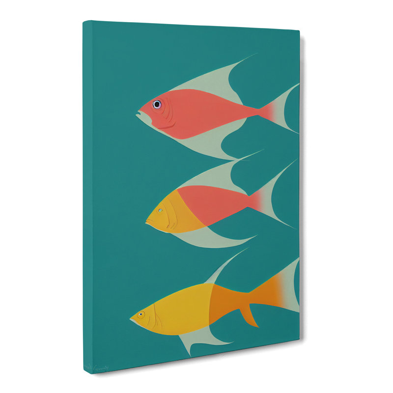 Amann Fish Minimalism - Wrapped Canvas Print, 50cm H x 35cm W x 3cm D