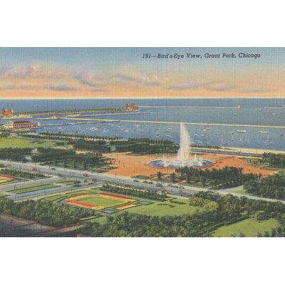 «Birds Eye View Grant Park Chicago», reproduction sur toile