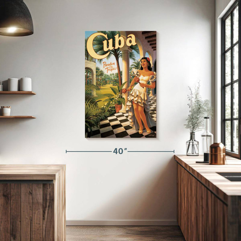 Enn Cuba, paradis des tropiques, H 39 po x l 26 po