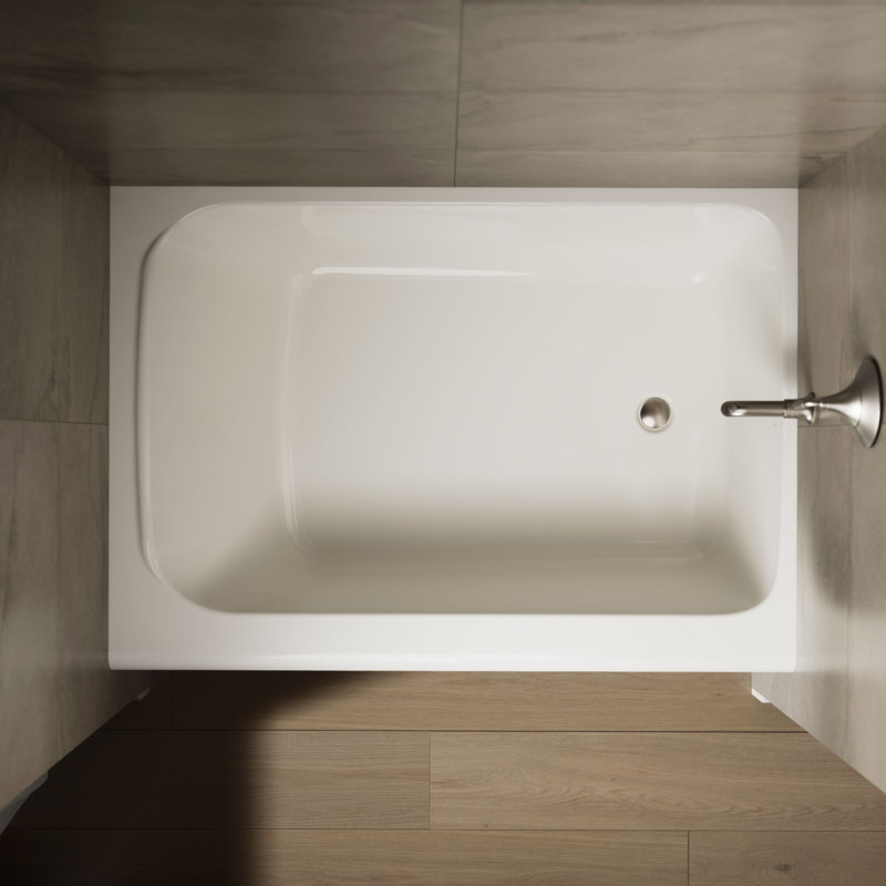 Avec 60 In. X 42 In. Alcove Bath, Left Drain, Off White, Right