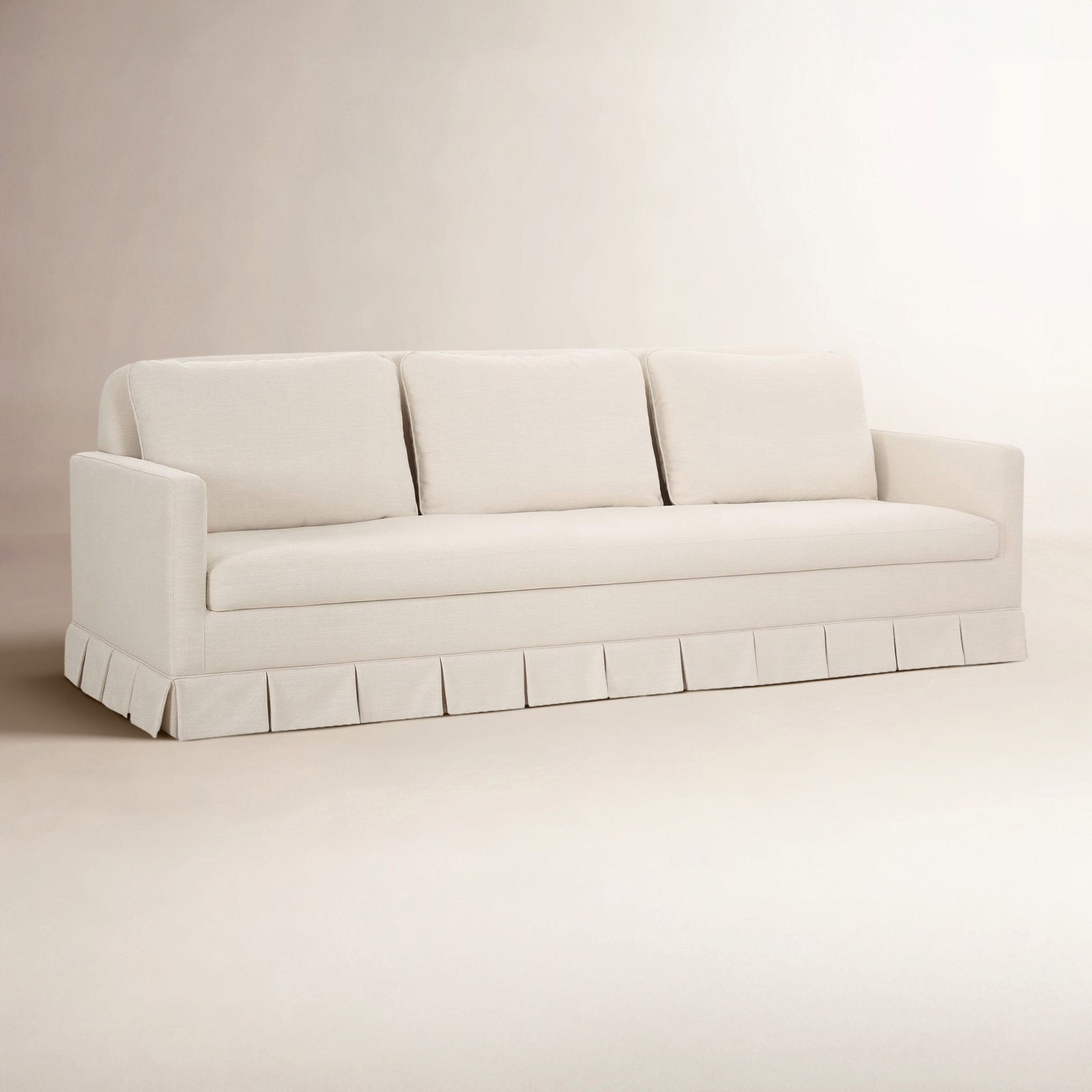 Pellicano 99" Sofa, Cream Polyester Blend