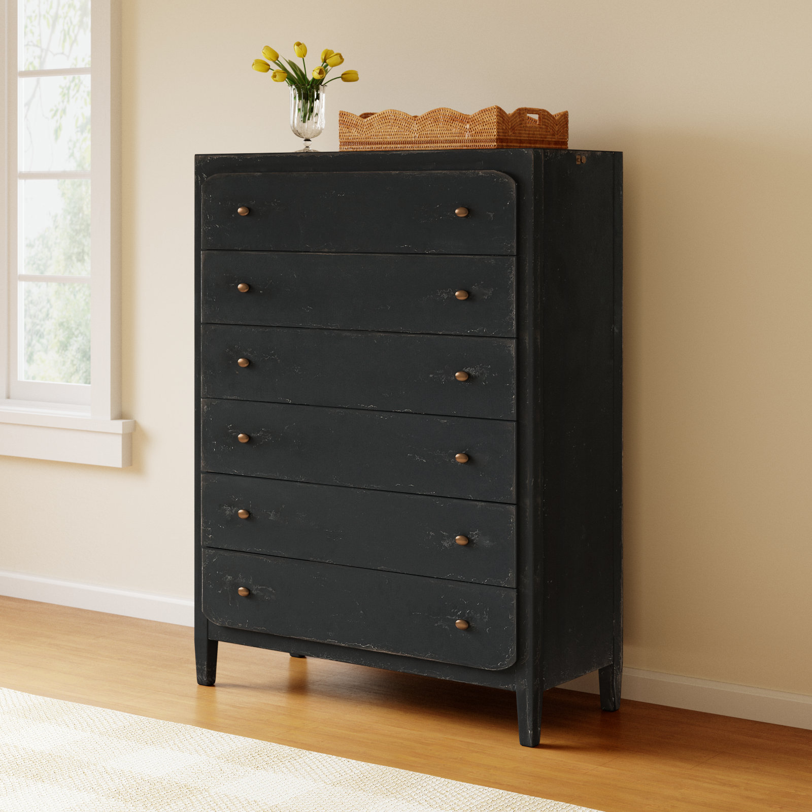 Chamberlain 6 - Drawer Dresser, Black