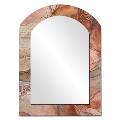 Chocolate Dreams Terra Cotta Watercolor - Abstract Arch Decorative Mirror On Metal