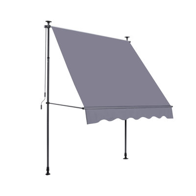 Protected Patio Door Awning - 118'' Sun Shade With Cover And Adjustable Height Option Included Outdoor Curtain Retractable Privacy Protection For
