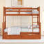 Lit simple superposé simple avec échelle et 2 tiroirs de rangement, structure de lit mezzanine en bois de noyer pour enfants et adolescents-117987559