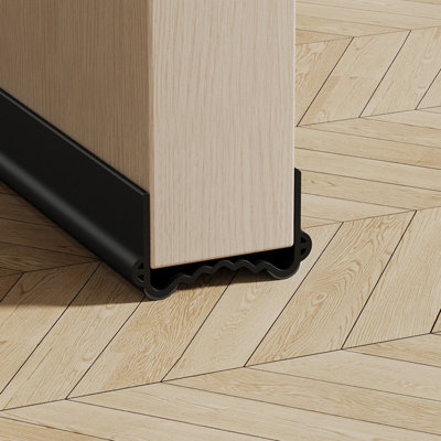 38" Free Cutting Under Door Draft Stopper, Strong Adhesive, Noise Insulation Weather Stripping, Reusable Door Sweep