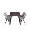Gualtier 4 Person Dining set - a Rectangular Wooden Dining Table with Metal Legs and a Set of 4 Quilted Velvet Dining Chairs for Dining Room - Modern Dining Table Set-542423258-542423261-746159998