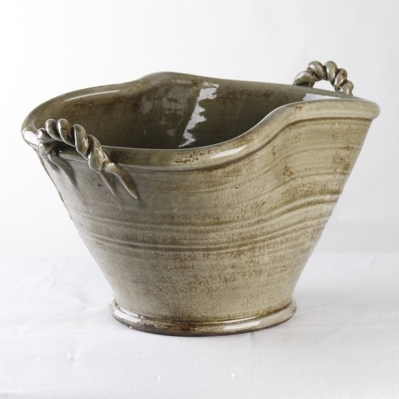 Bol décoratif ovale Pottery, Gris