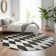 Premium Machine Washable Cerrito AMF578 Black Rug