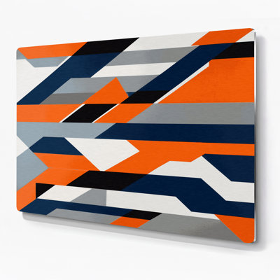 «Geometric Abstraction 14», art mural gris en métal