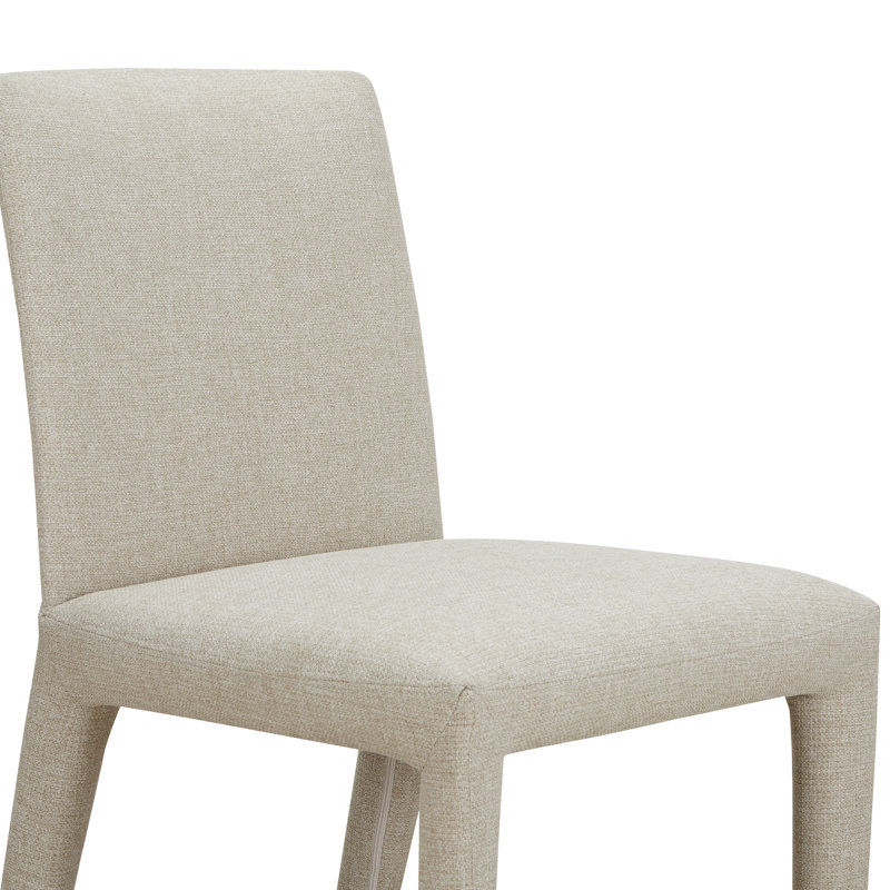 Chaise de salle à manger Brandie avec tissu performant, Toile beige performante