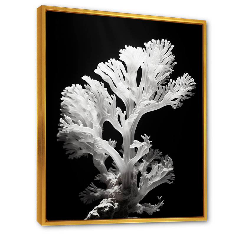 «Aqua Serenade Under Water Corail I», reproduction sur toile, H 32 po x l 24 po, Cadre flottant doré