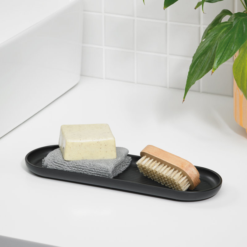 Recycled Bathroom Storage Tray - Made in UK, Black