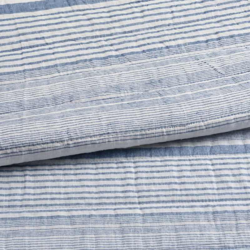 Carolina French Blue Stripe Quilt, Full/Queen Quilt, Blue