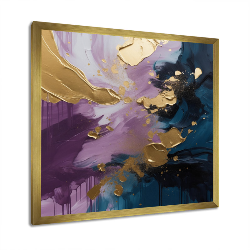 Impression sur toile, Encadrement doré, H 36 po x l 36 po