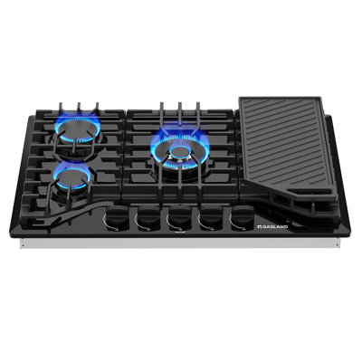 30 in. Gas Cooktop with Griddle, Gas Stovetop with 5 Burners, NG/LPG Convertible