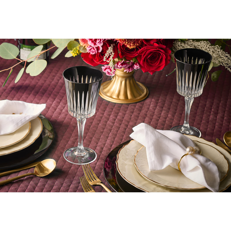 Crystal Goblet, Black, 10 oz.
