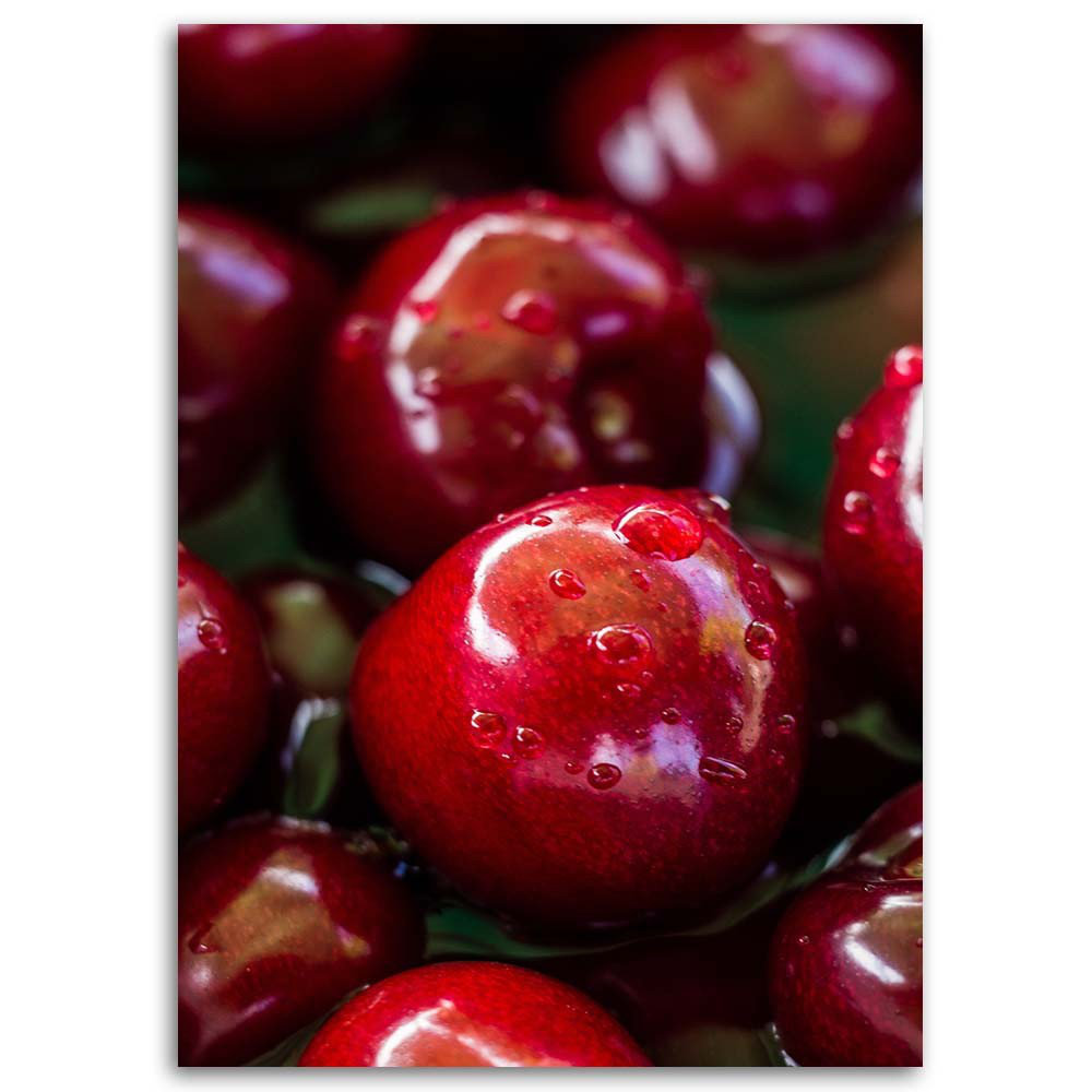 Leinwandbild Cherries Fruit Red