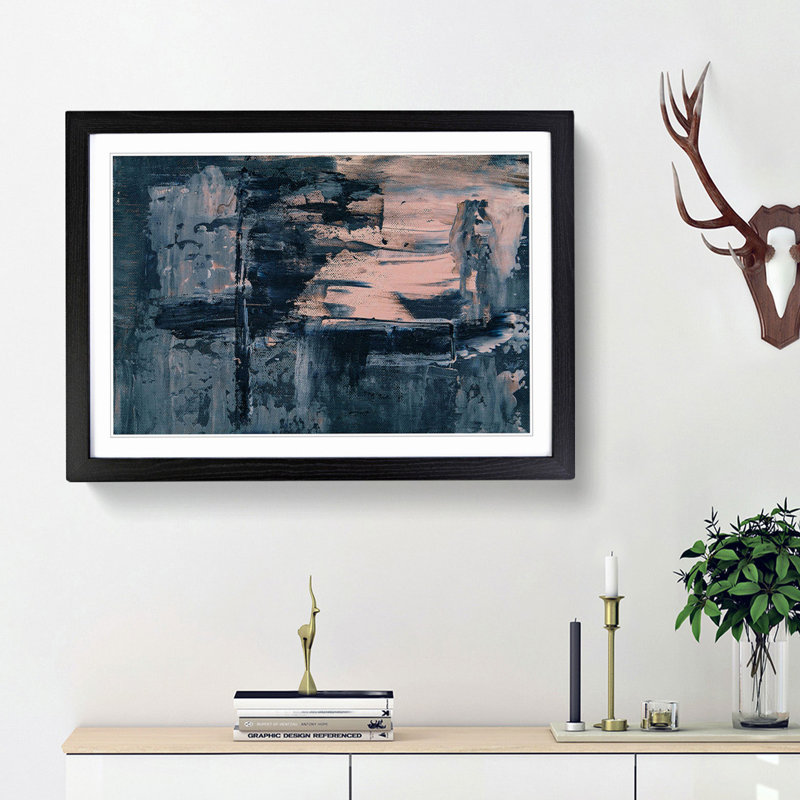 Abstract Art Painting Vol.254 by S.Johnson - Framed Print, Black Framed, 62cm H x 87cm W x 2cm D