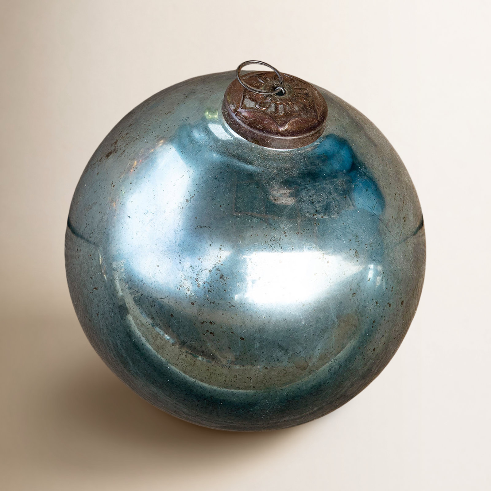 6.25'' Glass Ball Ornament, Shiny Blue Kyanite