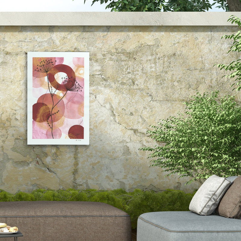 Toile d'extérieur rose et rouge Jocelyn Benford, H 22 po x l 32 po