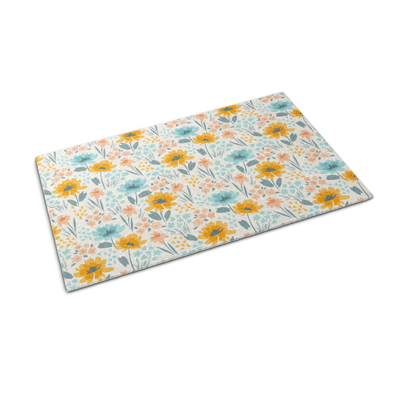 Non-Slip Floral Outdoor Doormat