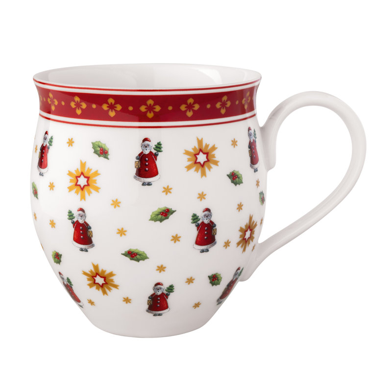 Villeroy & Boch Toy's Delight Christmas Collection Breakfast Set for 2, Santa, Premium Porcelain, 6-piece Set, Plates, Bowls, Mugs