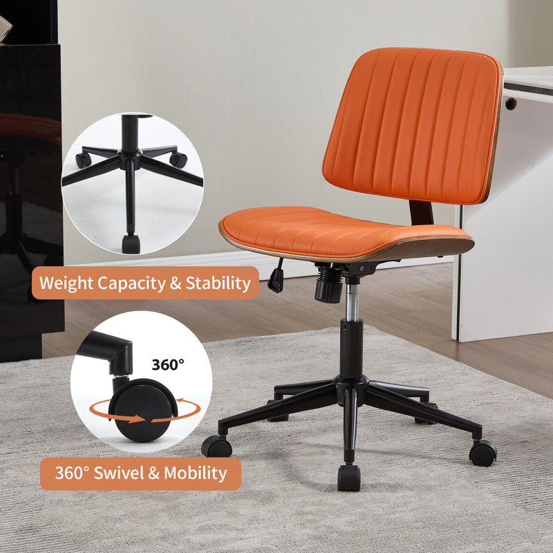 Chaise de bureau Mid-Century, Orange