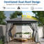 Pavillon de jardin extérieur 10 x 10 pi avec double toit Roomfitter, auvent de patio et moustiquaire pour cour, jardin, pelouse, gris-117002098-117002094