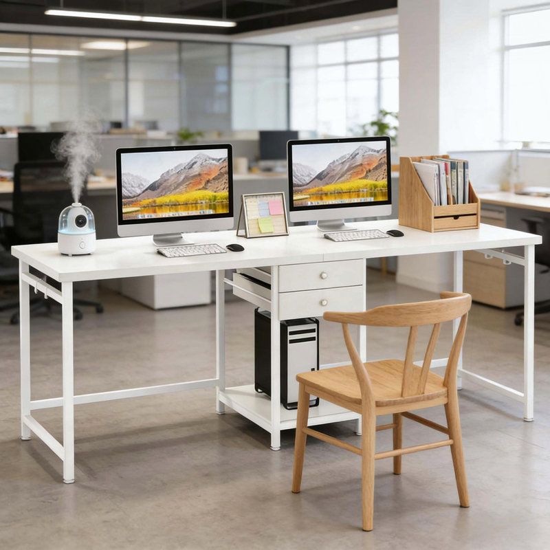 Dual Workstation Desk with Drawers
