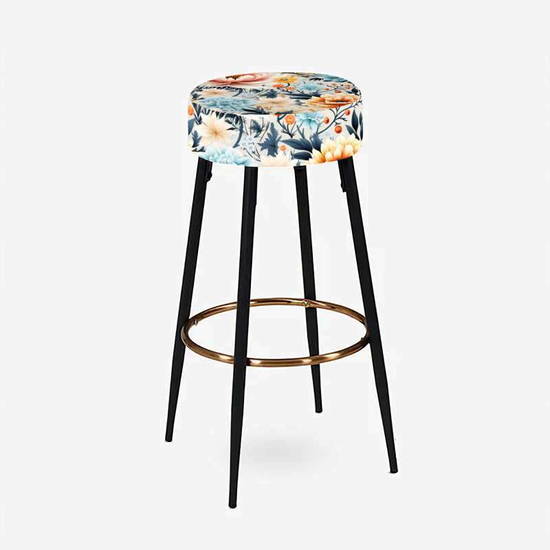 Blue Boho Floral Treasures - Ensemble de 2 tabourets floraux