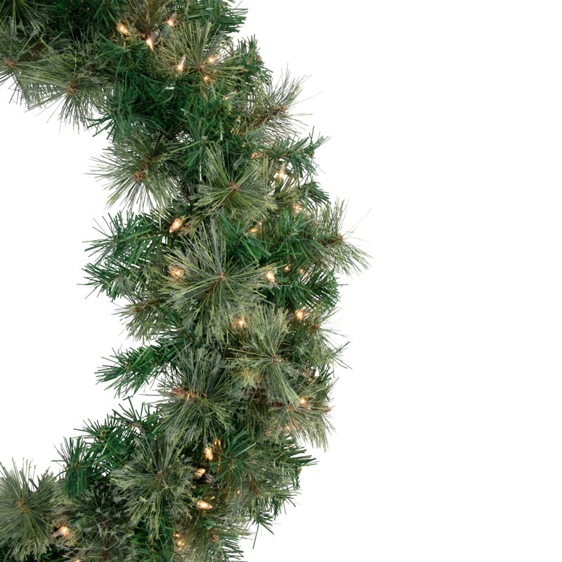 Guirlande de Noël artificielle pré-éclairée en pin cachemire avec lumières transparentes 36 pouces