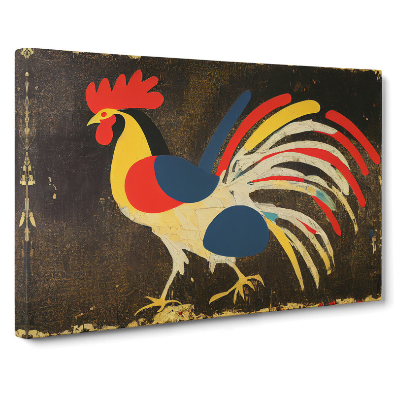 Iconic Rooster Abstract - Wrapped Canvas, 40cm H x 60cm W x 3cm D
