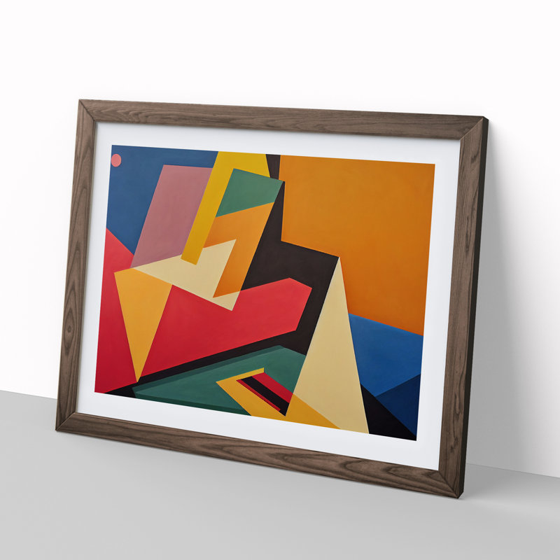 Art Suprematism Vol.6 Abstract - Single Picture Frame Print, 34cm H x 46cm W, Walnut