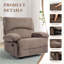 Fauteuil inclinable manuel surdimensionné inclinable avec coussin de massage, siège large de 27,5 po | Brun noyer | Velours